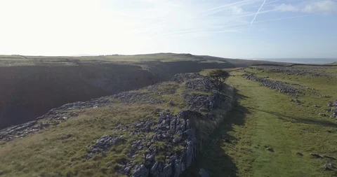 Flight over a rocky gorge Stock Footage 117137642