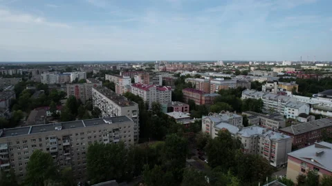 Flight over rooftops Stock Footage 218029589