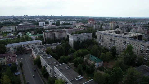 Flight over rooftops Stock Footage 219695767
