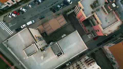 Flight over rooftops Stock Footage 223247760