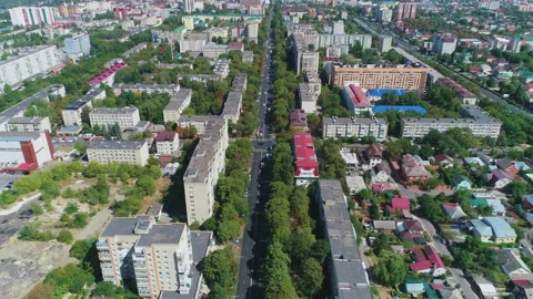 Flight over the rooftops, view of the city Video stock 153337567
