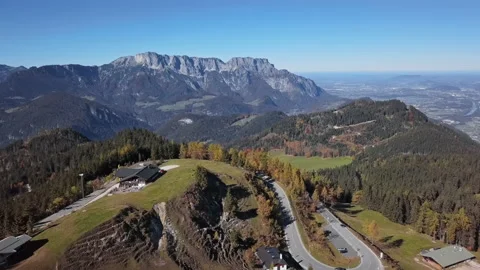 Flight over Rossfeld mountain panoramic road, Berchtesgaden, Germany Video stock 185060672