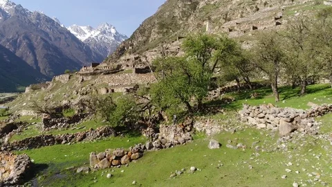 Flight over the ruins of the ancient city Stock Footage 75463528