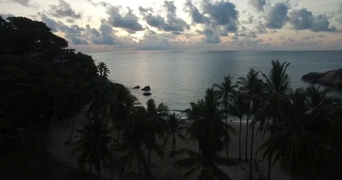 Flight over Than Sadet Beach, Koh Phangan, Thailand Видео 97702299
