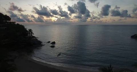 Flight over Than Sadet Beach, Koh Phangan, Thailand Видео 97704835