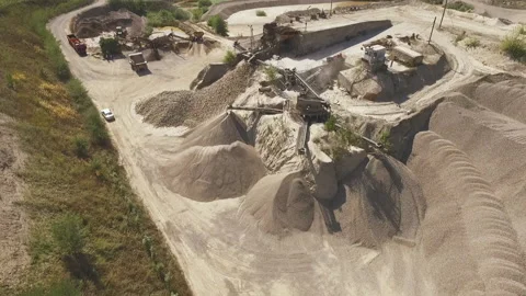 Flight over the sand pit Video stock 153027856