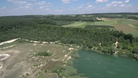 Flight over a sand quarry Stock Footage 156917976
