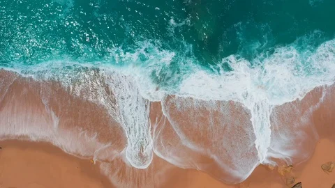 Flight over Sandy Beach and Waves 스톡 동영상 108191238