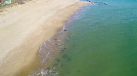 Flight over Sandy Beach Stock Footage 59433281