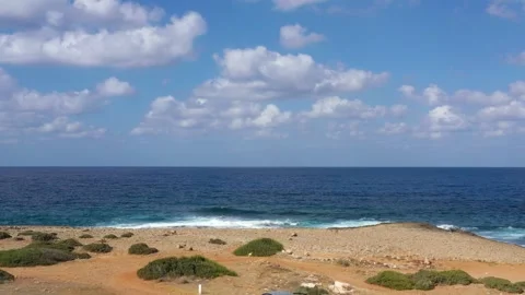 Flight over the sea with beautiful waves and sky Stock Footage 246602735