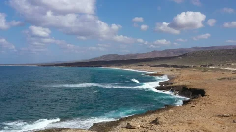 Flight over the sea with beautiful waves and sky Stock Footage 246605017