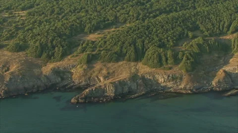 Flight over sea coast with cliffs. Stock-Footage 41443943