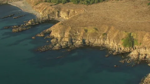 Flight over sea coast with cliffs. Stock Footage 41444196
