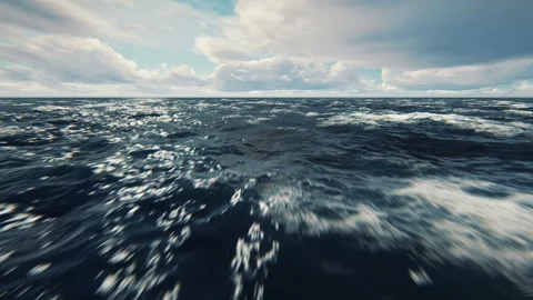Flight over the sea. ocean. 3d animation Stock Footage 90339347