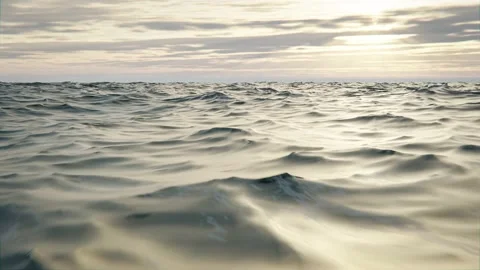 Flight over sea, ocean or big lake with clouds in sky Видео 167800908