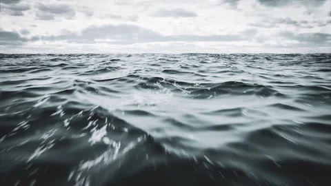 Flight over sea, ocean or big lake with clouds in sky Stock Footage 167800910