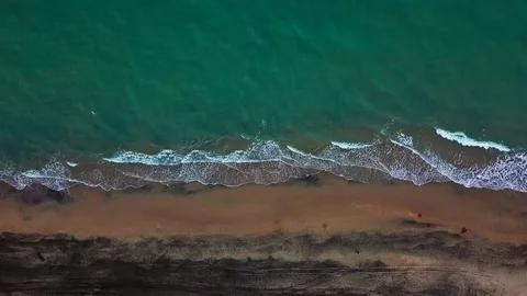 Flight over the sea of ​​Rome on a cloudy day with beautiful contrasting colors  Stock Footage 106156917