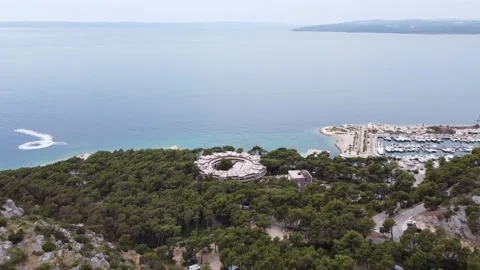 Flight over the seaport Stock Footage 158642271