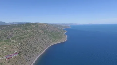 Flight over the shore Stock Footage 76809604