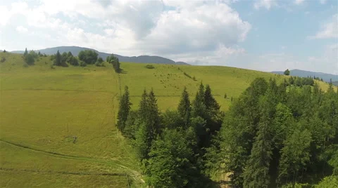  Flight up over small  mountains  Aerial  shot  Stock Footage 43048064