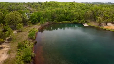 Flight over small pond Video stock 130545715