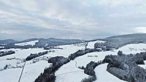 Flight over snowy mountains at sunset, Austria, Europe Video stock 84950546