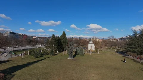 Flight over Sofia, Bulgaria Stock Footage 100632302