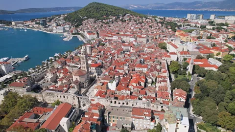 Flight over of Split, Croatia Stock Footage 283666464
