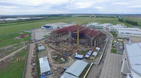 Flight over sport district under construction in Krasnodar 動画素材 58935150