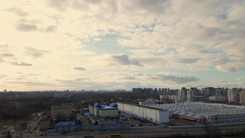 Flight over the spring city park. Walkways are visible. Patterns of park alleys. Stock Footage 150563673