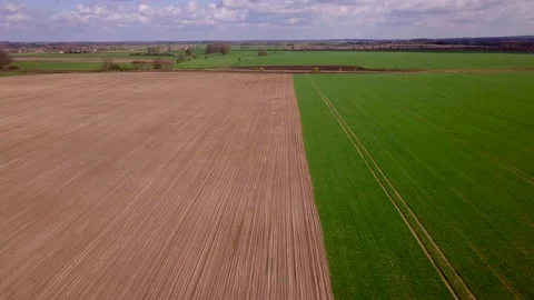 Flight over spring fields in Poland. Stock Footage 153851417