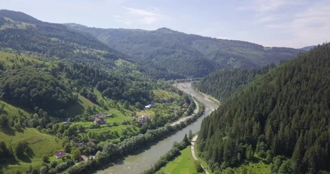 Flight over the spring mountains, thaw Stock Footage 149510722