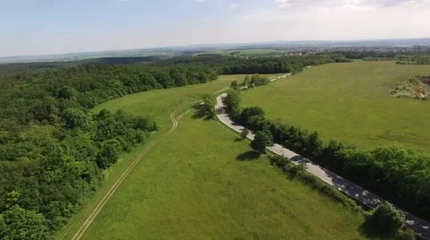 Flight over the spring woods Stock Footage 63868229