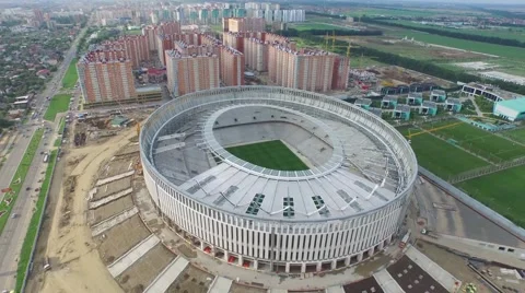 Flight over stadium under construction in Krasnodar 動画素材 58913358