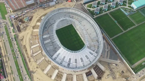Flight over stadium under construction in Krasnodar 動画素材 58915730