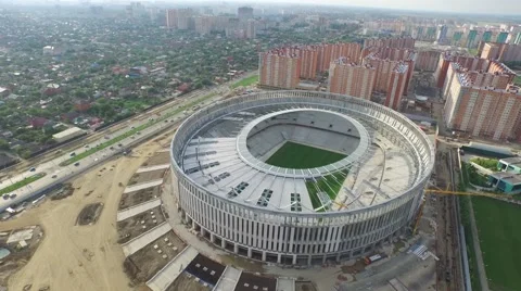 Flight over stadium under construction in Krasnodar 動画素材 58915905
