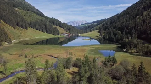 Flight over Steirischer Bodensee, Austria Video stock 144059245