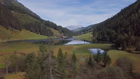 Flight over Steirischer Bodensee, Austria Video stock 171711581
