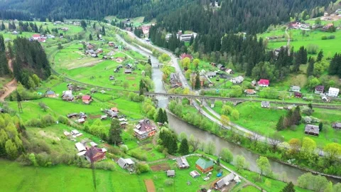 Flight over the stone bridge Stock Footage 171421523
