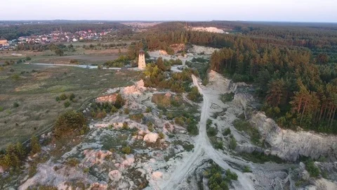Flight over a stone pit Stock Footage 78947081