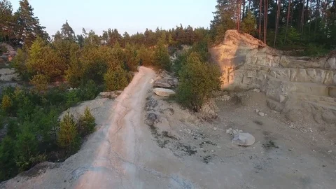 Flight over a stone pit Stock Footage 78951927