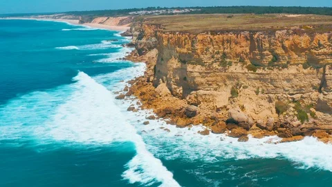 Flight over Stony Beach and Waves Stock Footage 108191280