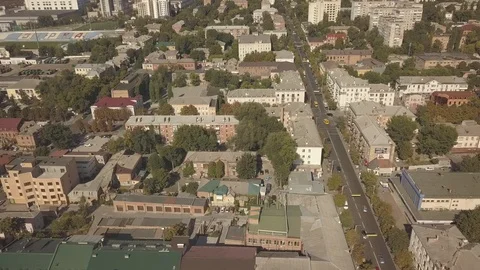 Flight over straight street Video stock 120579409