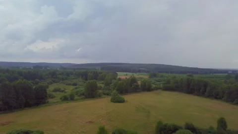 Flight over summer forest in Poland. Aerial video. Stock Footage 156707842