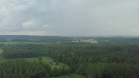 Flight over summer forest in Poland. Aerial video. Stock Footage 156707871