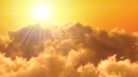 Flight over the sunset Clouds. Stock Footage 49316445