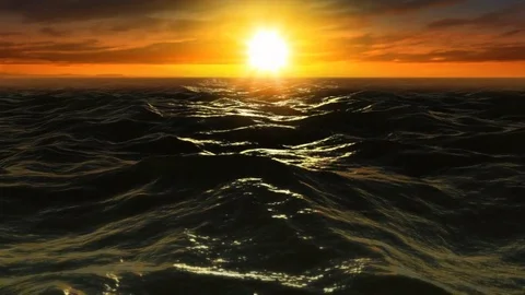 Flight over a sunset water Video stock 74547752