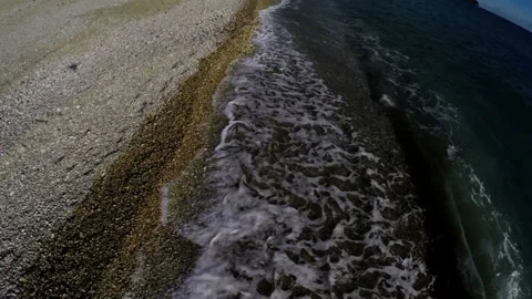 Flight over the surf line Stock Footage 87292348