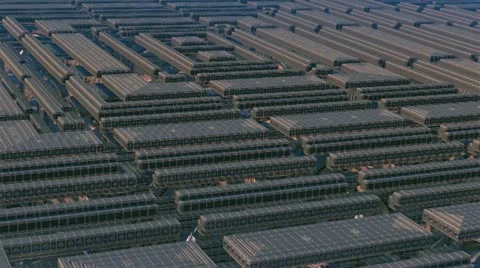 Flight over the surface of alien complex structures n2110 Stock Footage 12094496