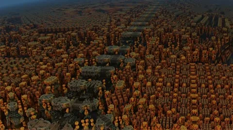 Flight over the surface of complex structures n1454 Stock Footage 21822499